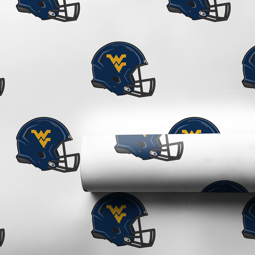 WVU Helmet - Wrapping Paper - Aspen & Arlo