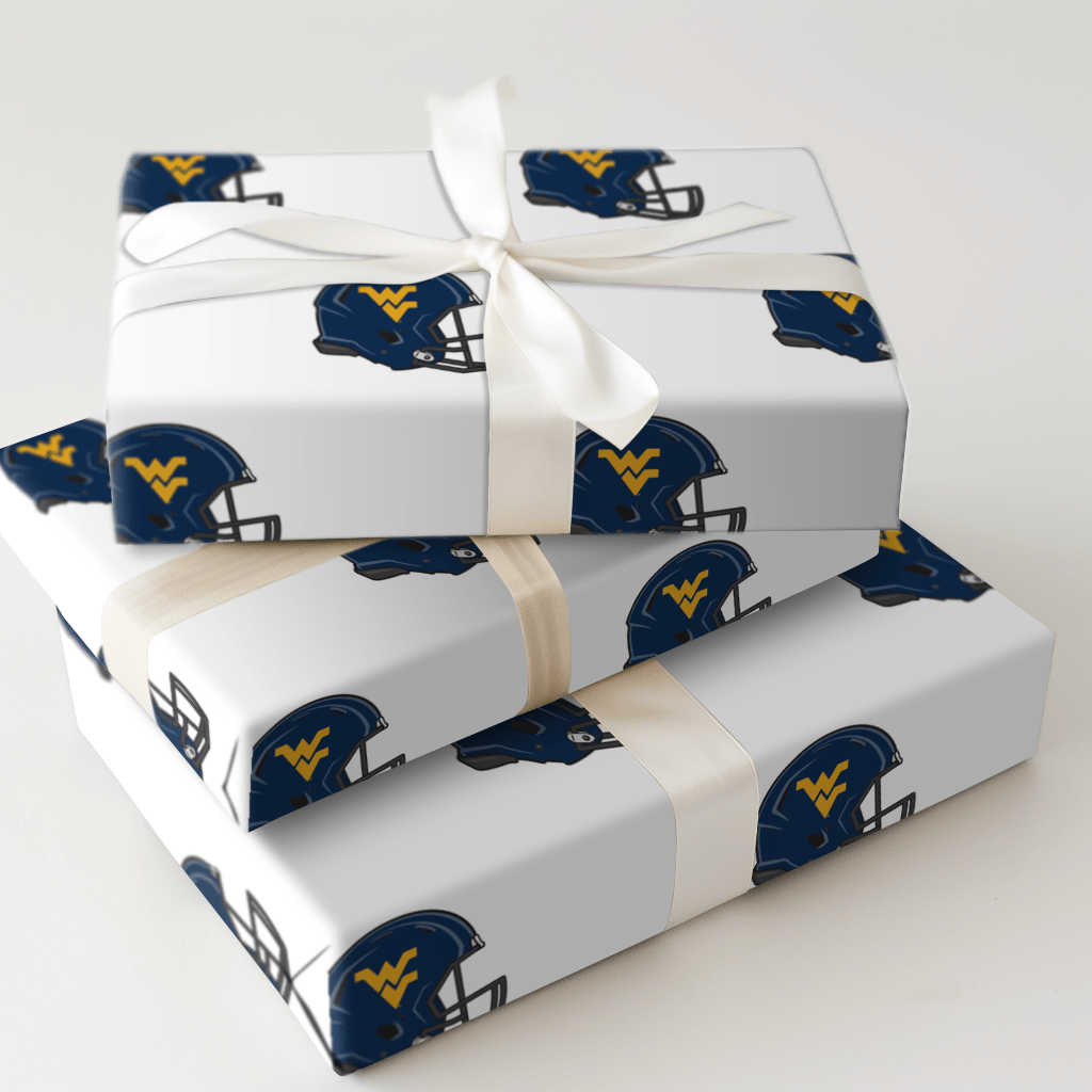 WVU Helmet - Wrapping Paper - Aspen & Arlo
