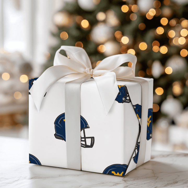 WVU Helmet - Wrapping Paper - Aspen & Arlo