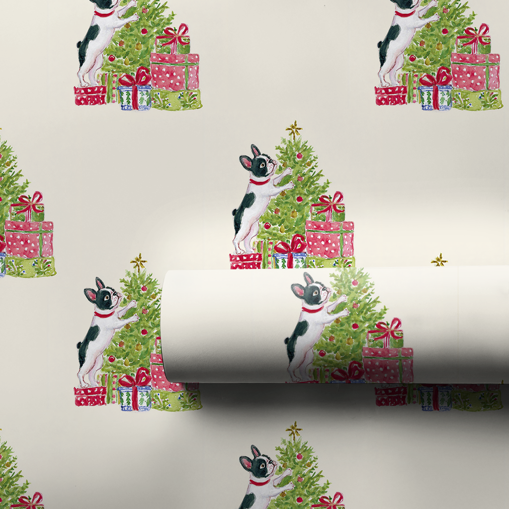 Frenchie Decorating the Tree