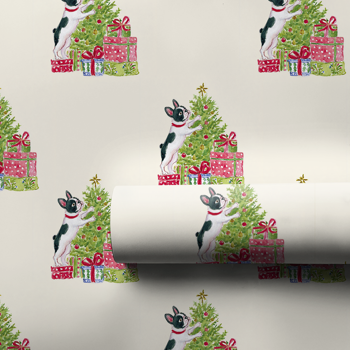 Frenchie Decorating the Tree