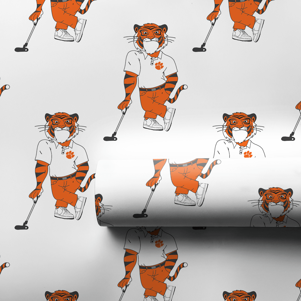 Swinging Tiger - Wrapping Paper - Aspen & Arlo