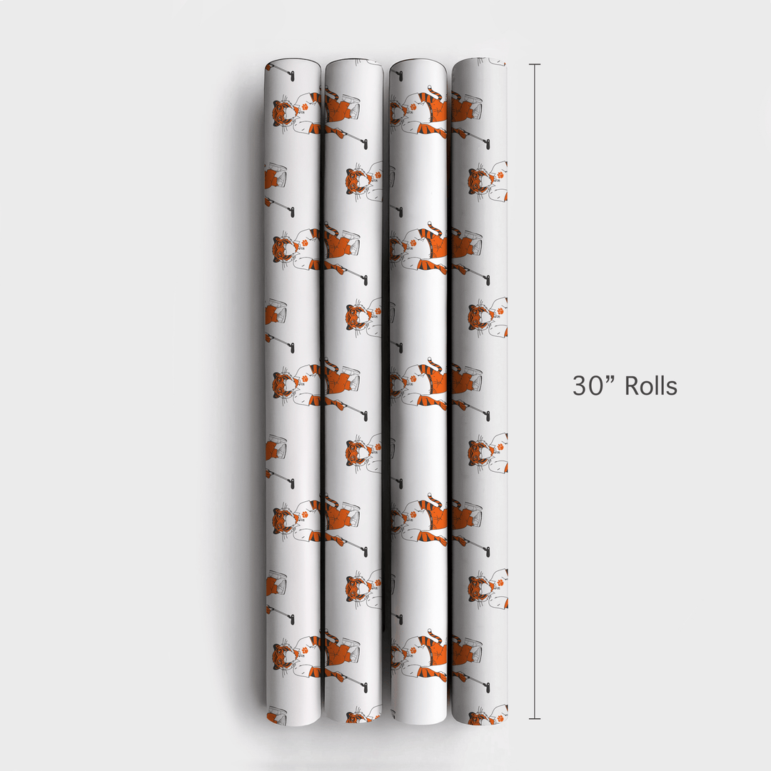 Swinging Tiger - Wrapping Paper - Aspen & Arlo