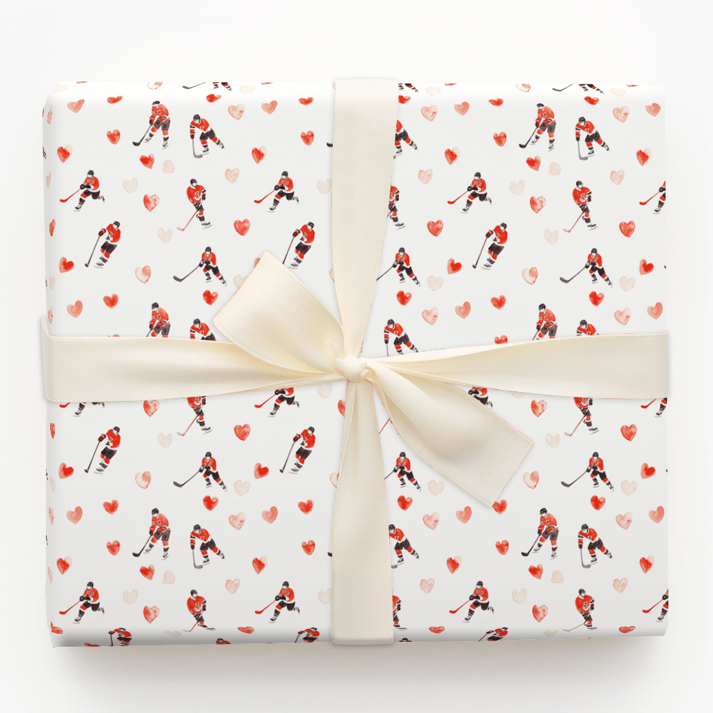 Hockey Love Me - Wrapping Paper - Aspen & Arlo