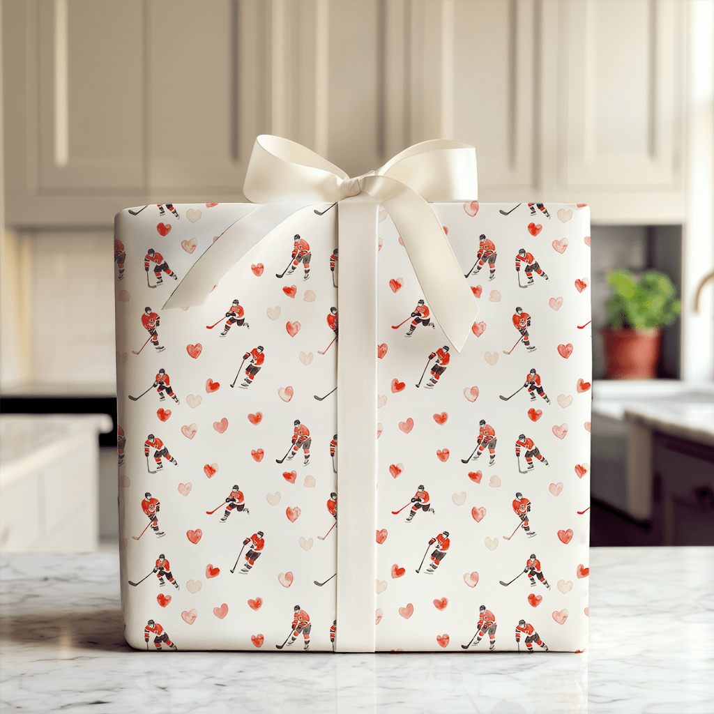 Hockey Love Me - Wrapping Paper - Aspen & Arlo
