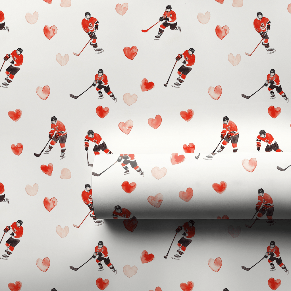 Hockey Love Me - Wrapping Paper - Aspen & Arlo
