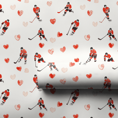 Hockey Love Me - Wrapping Paper - Aspen & Arlo