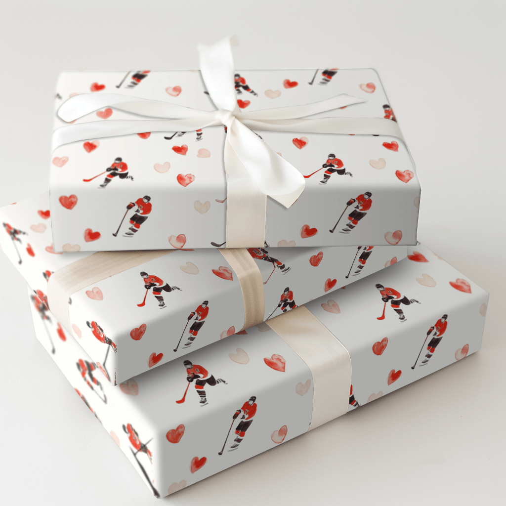 Hockey Love Me - Wrapping Paper - Aspen & Arlo