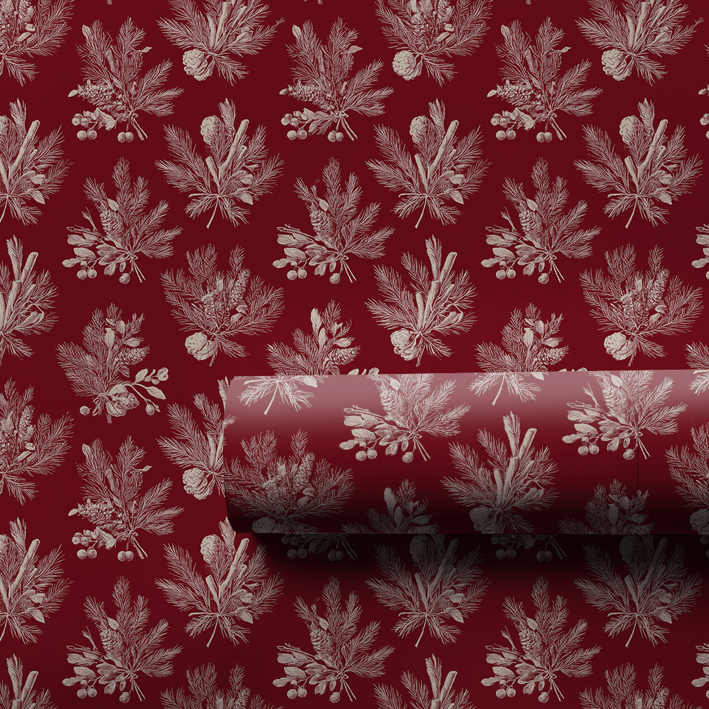Scarlet Toile - Wrapping Paper - Aspen & Arlo