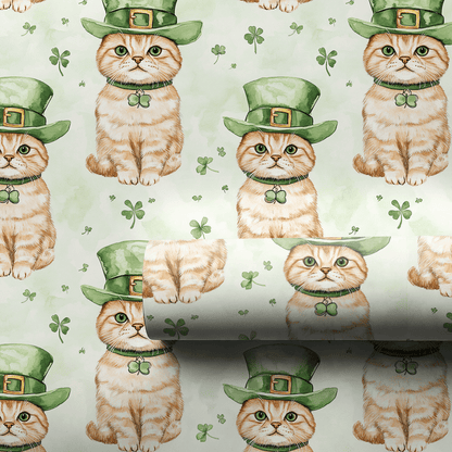 Leprechaun Scottish Fold - Wrapping Paper - Aspen & Arlo