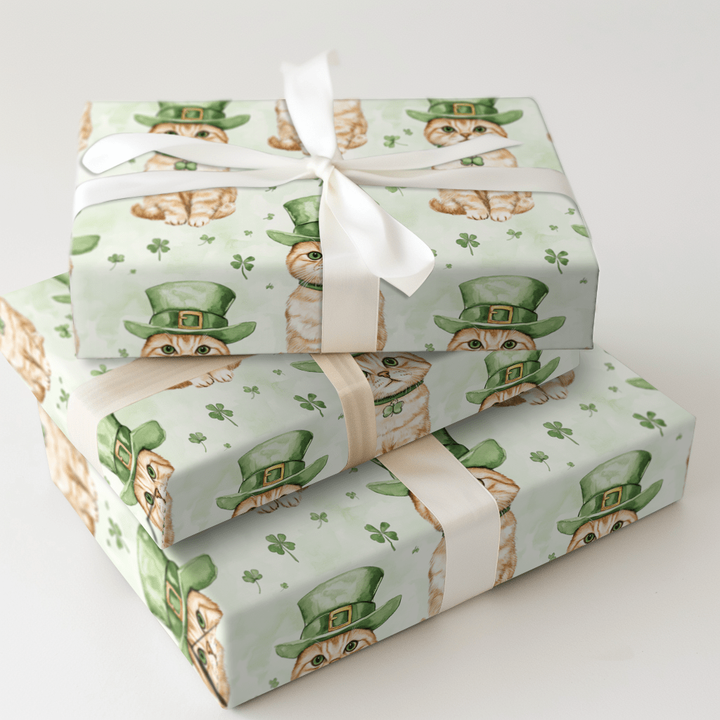 Leprechaun Scottish Fold - Wrapping Paper - Aspen & Arlo