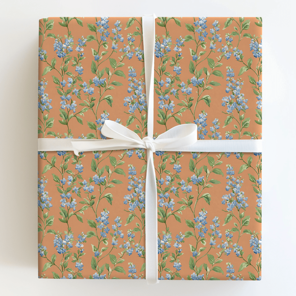 Soft Vines Orange - Wrapping Paper - Aspen & Arlo