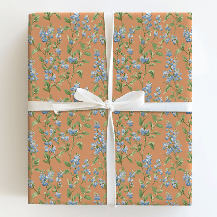 Soft Vines Orange - Wrapping Paper - Aspen & Arlo