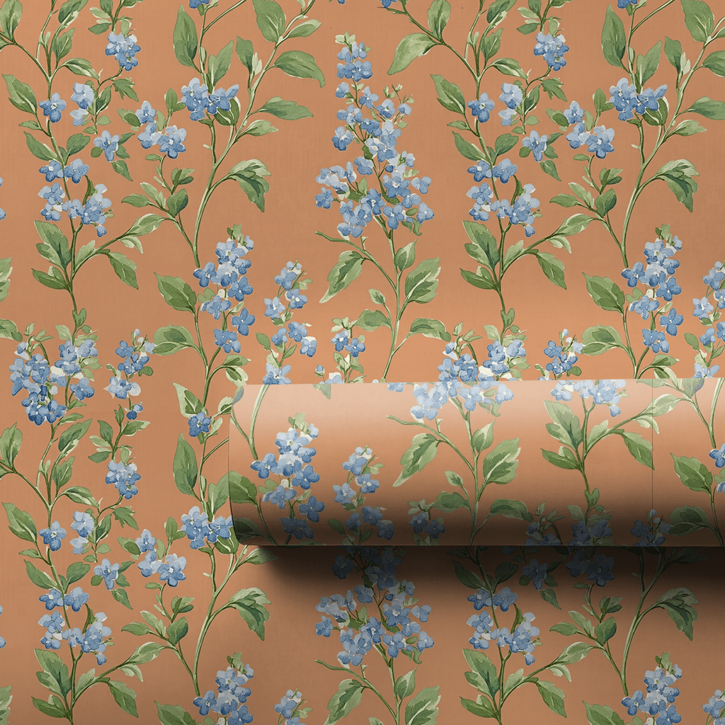 Soft Vines Orange - Wrapping Paper - Aspen & Arlo