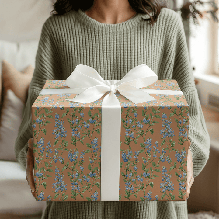 Soft Vines Orange - Wrapping Paper - Aspen & Arlo