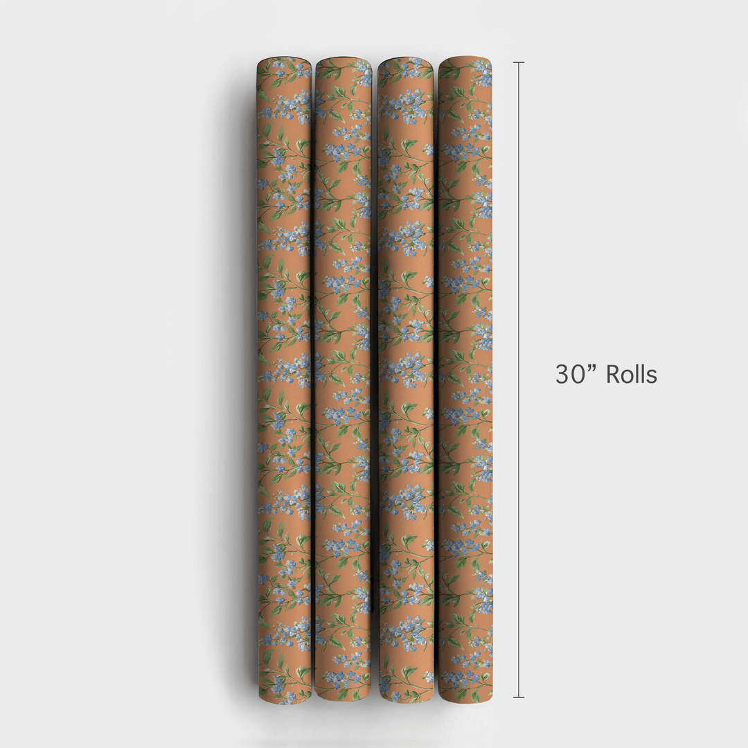 Soft Vines Orange - Wrapping Paper - Aspen & Arlo
