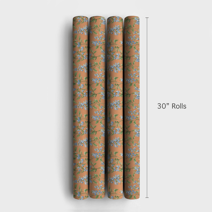 Soft Vines Orange - Wrapping Paper - Aspen & Arlo