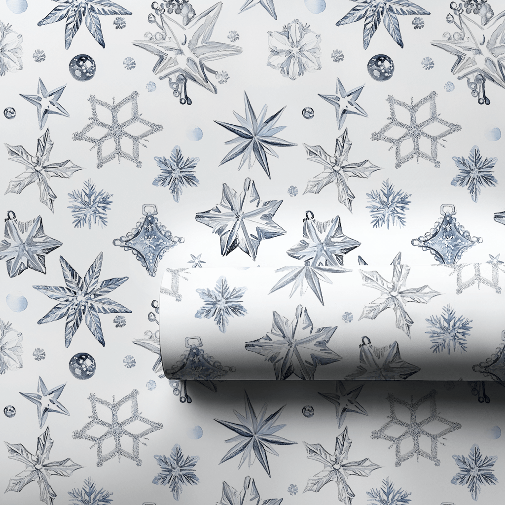 Silver Snowflake - Wrapping Paper - Aspen & Arlo