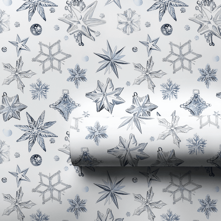 Silver Snowflake - Wrapping Paper - Aspen & Arlo