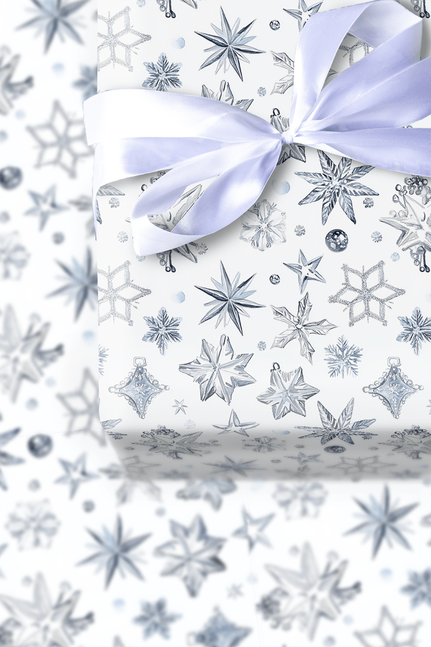 Silver Snowflake - Wrapping Paper - Aspen & Arlo