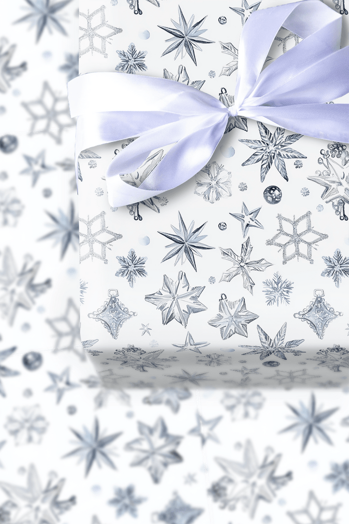 Silver Snowflake - Wrapping Paper - Aspen & Arlo