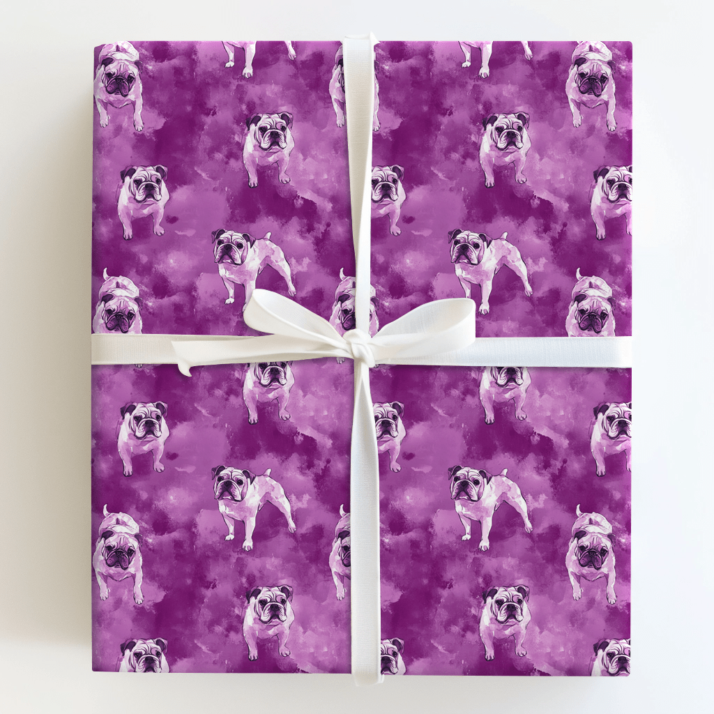 Plum Bulldogs - Wrapping Paper - Aspen & Arlo