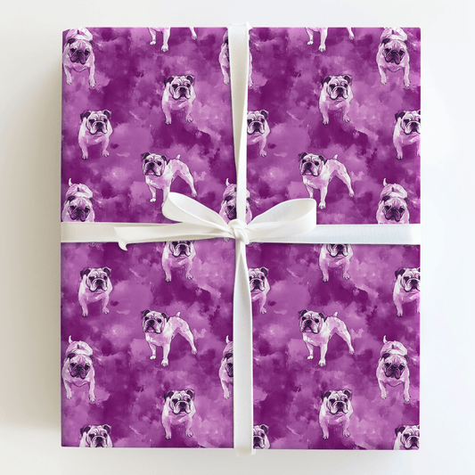 Plum Bulldogs - Wrapping Paper - Aspen & Arlo