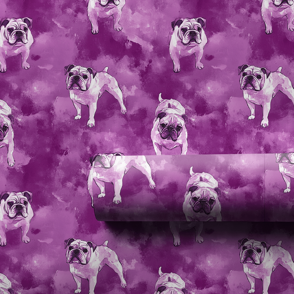 Plum Bulldogs - Wrapping Paper - Aspen & Arlo