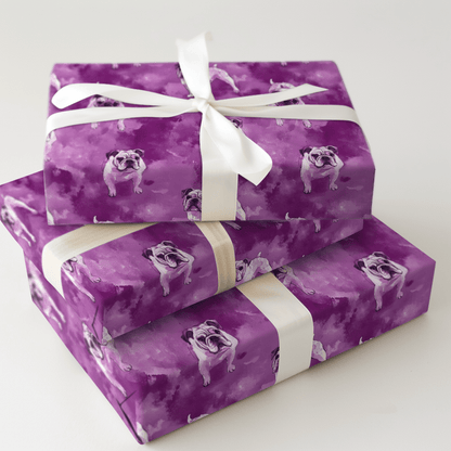 Plum Bulldogs - Wrapping Paper - Aspen & Arlo