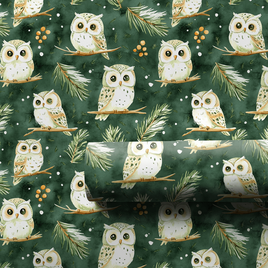 Owl Be Home for Christmas - Wrapping Paper - Aspen & Arlo