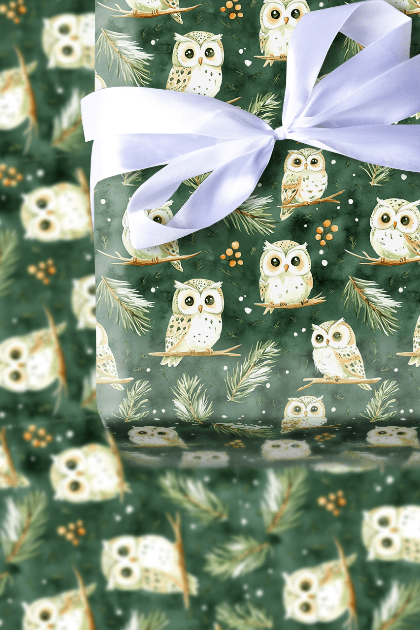 Owl Be Home for Christmas - Wrapping Paper - Aspen & Arlo