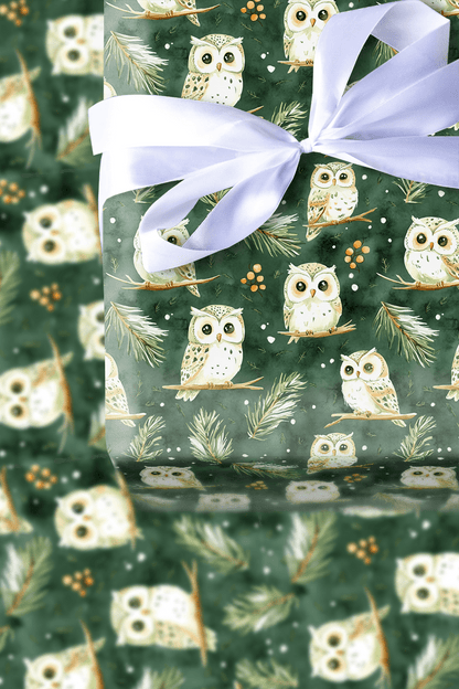 Owl Be Home for Christmas - Wrapping Paper - Aspen & Arlo