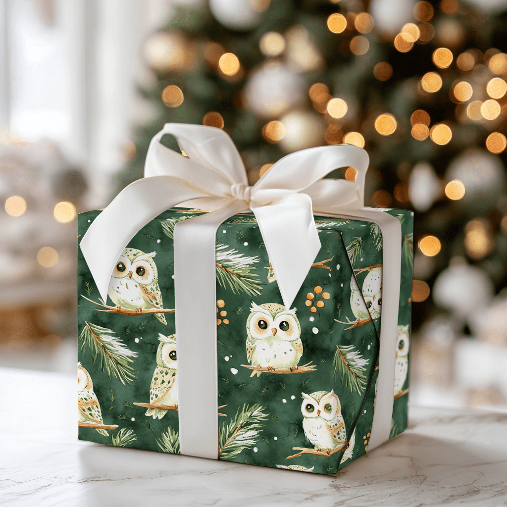 Owl Be Home for Christmas - Wrapping Paper - Aspen & Arlo