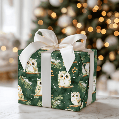 Owl Be Home for Christmas - Wrapping Paper - Aspen & Arlo