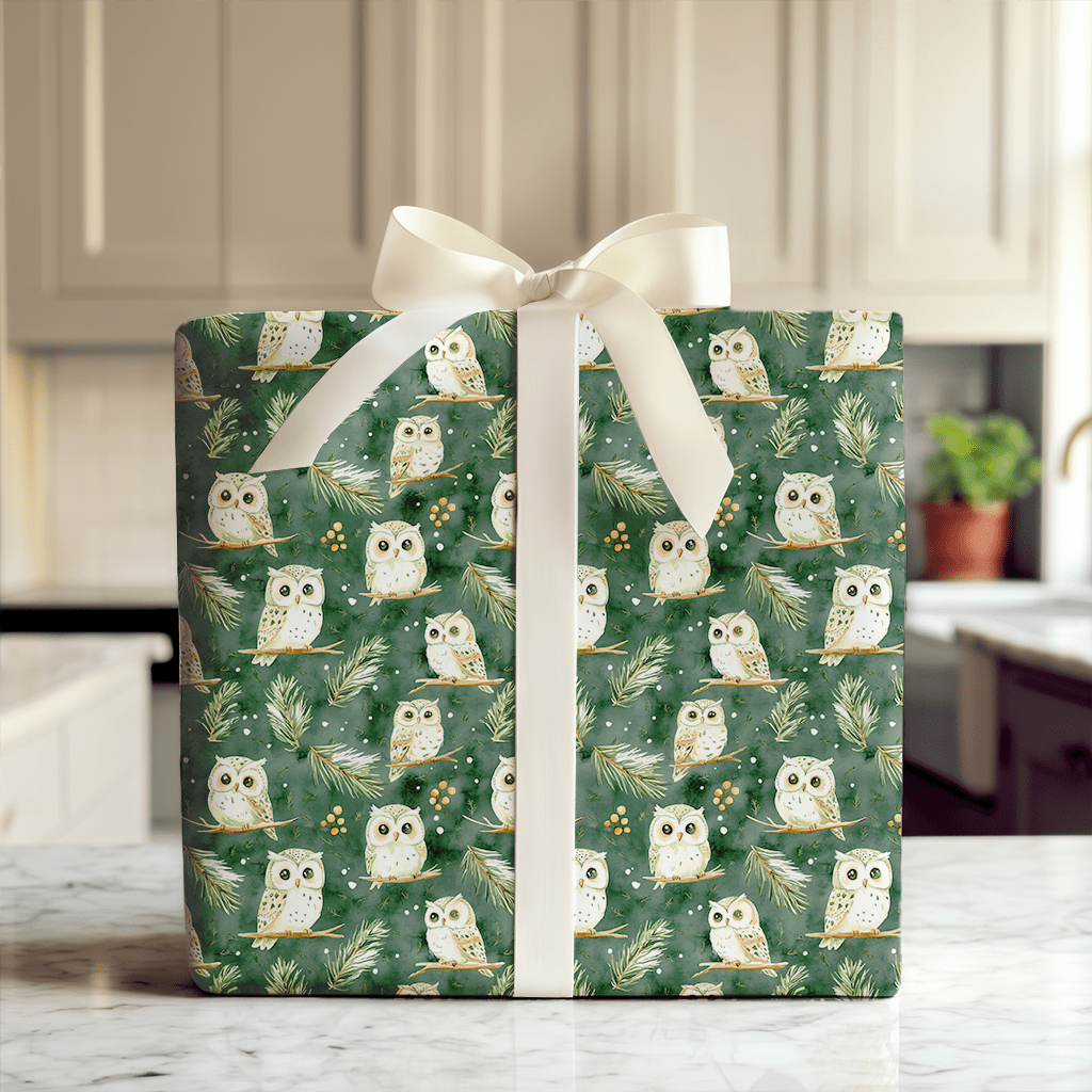 Owl Be Home for Christmas - Wrapping Paper - Aspen & Arlo