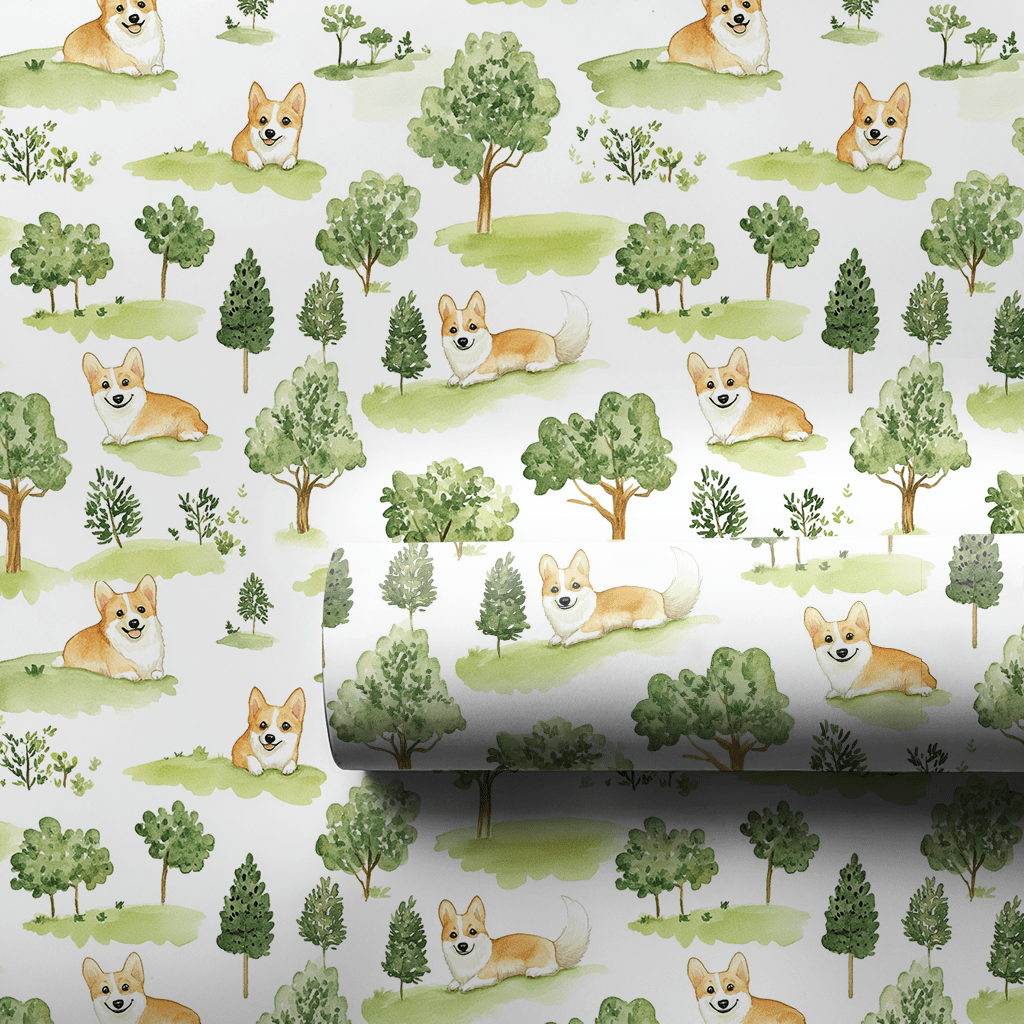 Park Day with the Corgis - Wrapping Paper - Aspen & Arlo