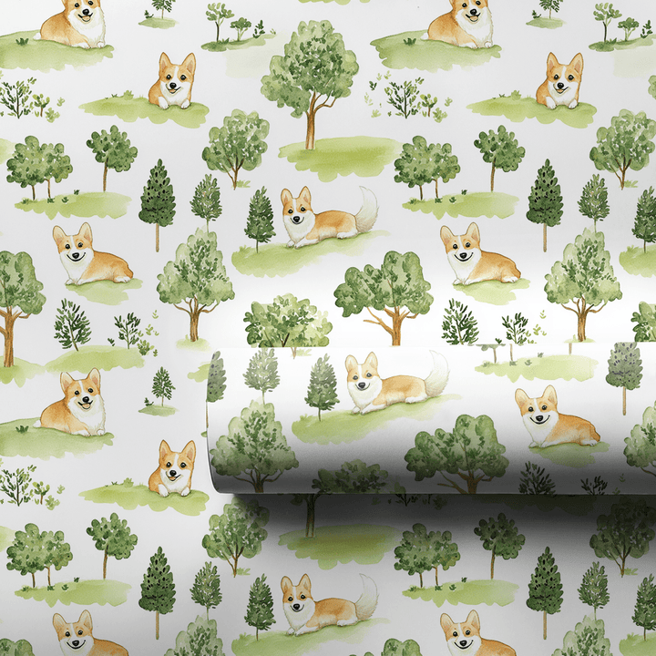 Park Day with the Corgis - Wrapping Paper - Aspen & Arlo