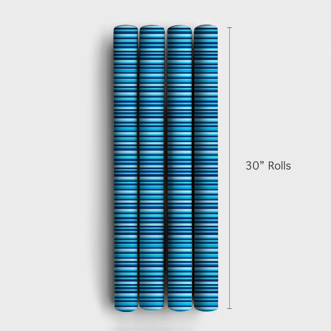 Bright Blue Mixed - Wrapping Paper - Aspen & Arlo