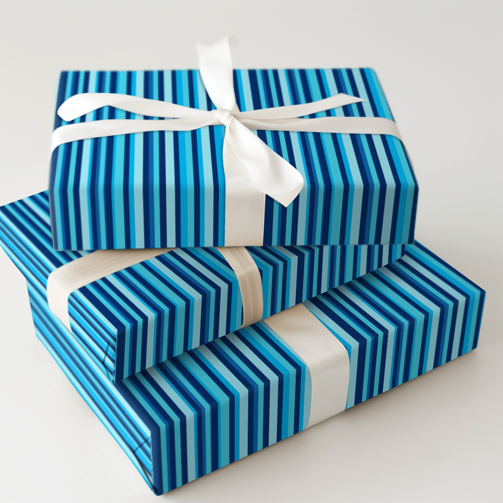 Bright Blue Mixed - Wrapping Paper - Aspen & Arlo