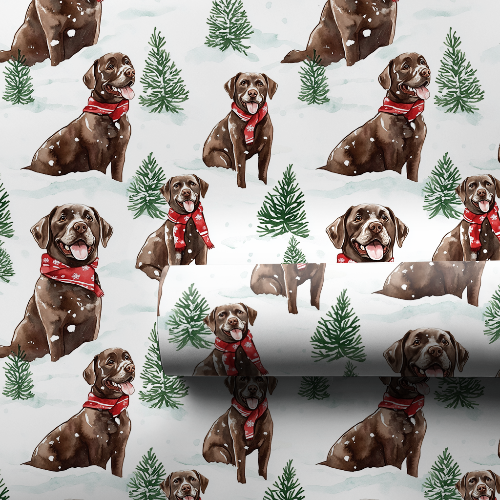 Snow Day for Chocolate Labs - 1 Roll