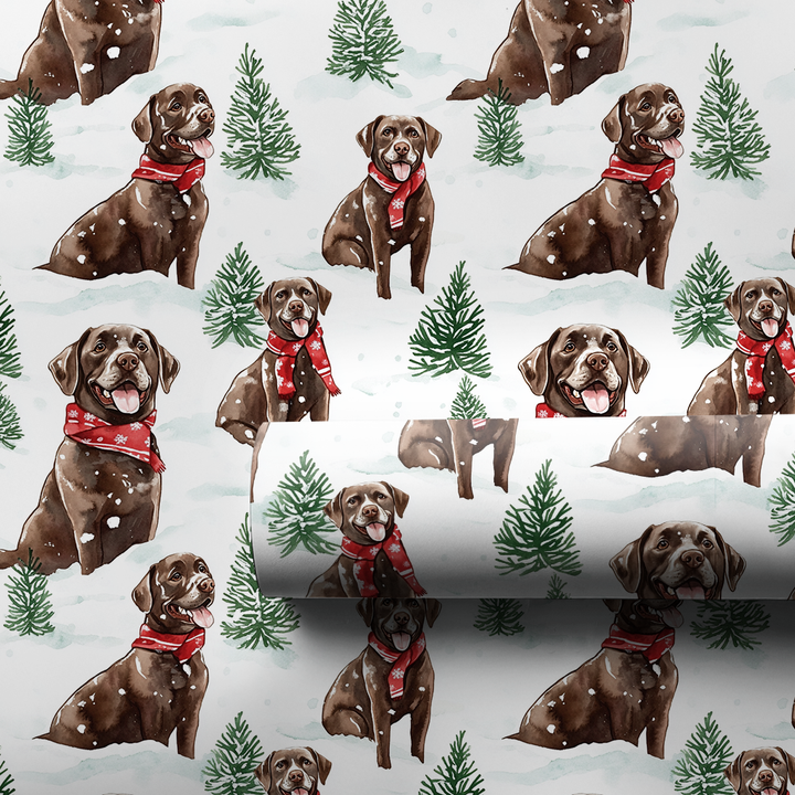 Snow Day for Chocolate Labs - 1 Roll