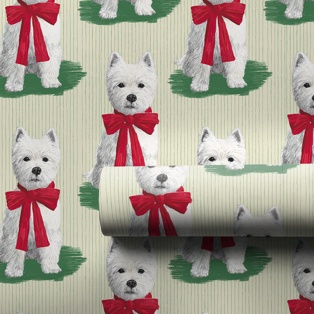Westie Holiday Stripes