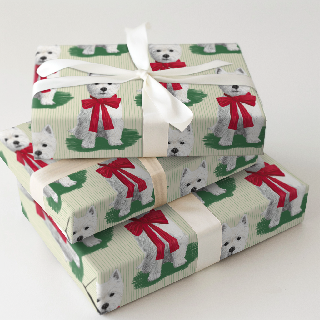 Westie Holiday Stripes