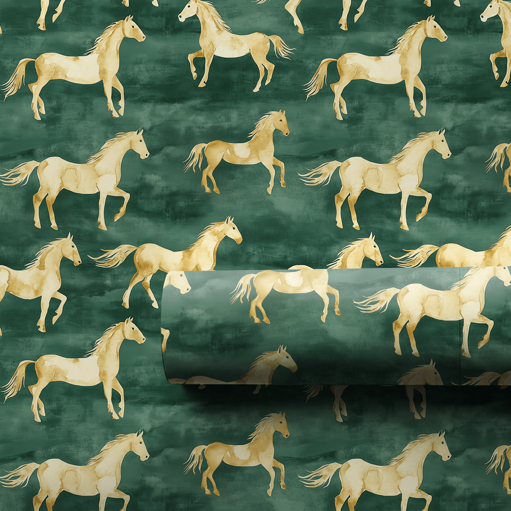 Galloping Green - Wrapping Paper - Aspen & Arlo