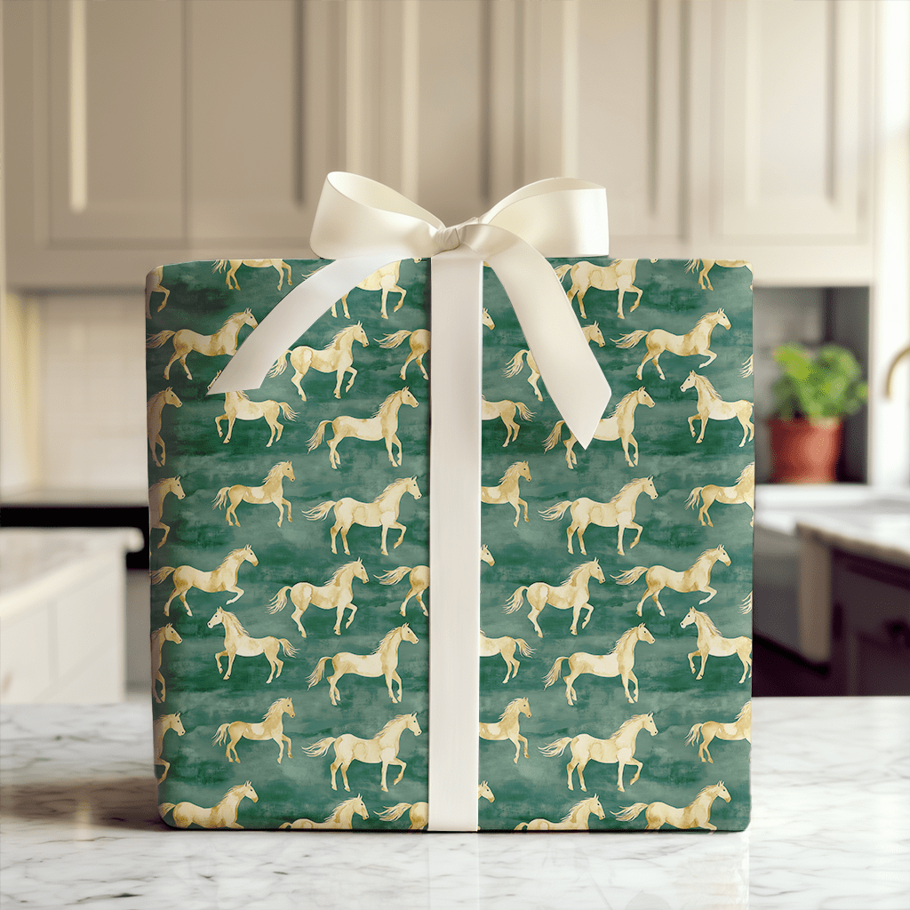 Galloping Green - Wrapping Paper - Aspen & Arlo