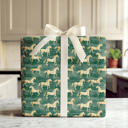 Galloping Green - Wrapping Paper - Aspen & Arlo