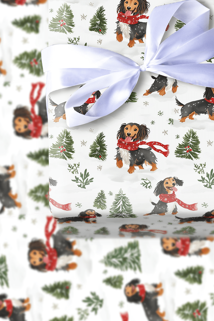 Snow Day for Dachshunds - Wrapping Paper - Aspen & Arlo