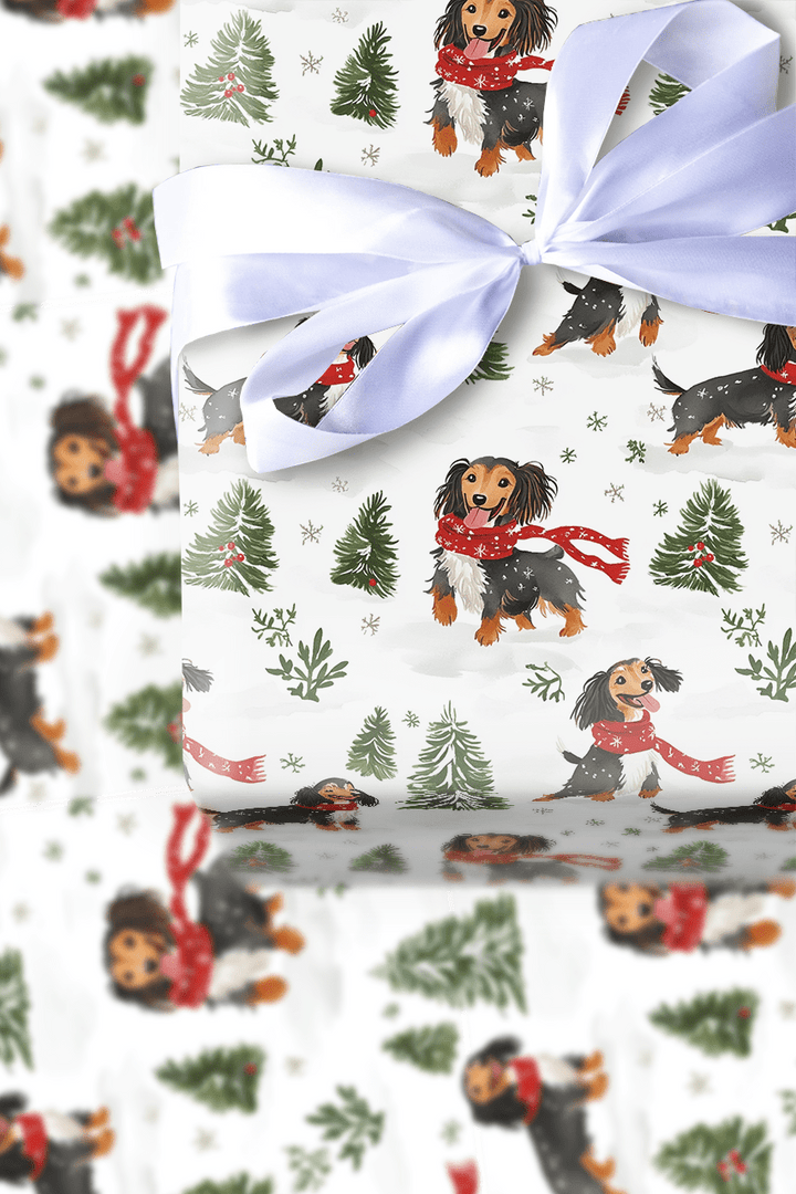 Snow Day for Dachshunds - Wrapping Paper - Aspen & Arlo