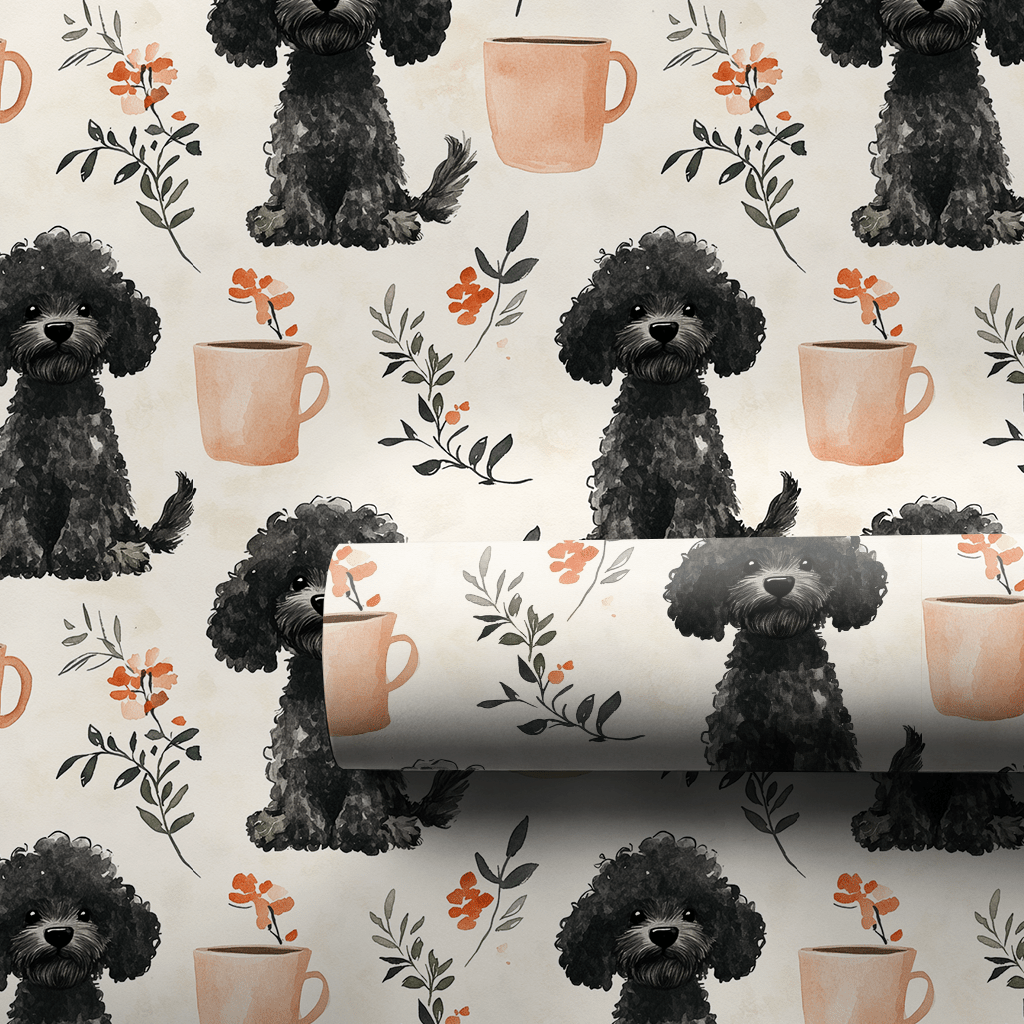 Coffee Day with the Poodle - Wrapping Paper - Aspen & Arlo