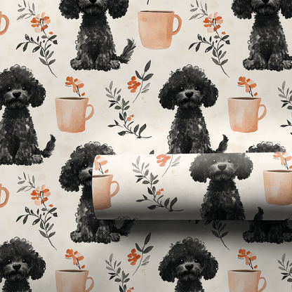 Coffee Day with the Poodle - Wrapping Paper - Aspen & Arlo